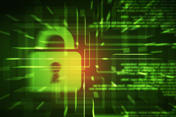 2d illustration Safety concept: Closed Padlock on digital background