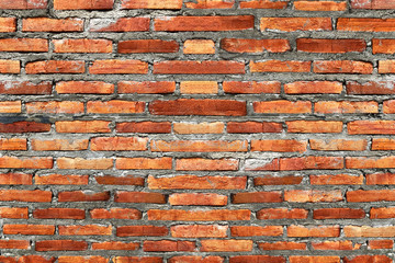 red brick wall textured for background.