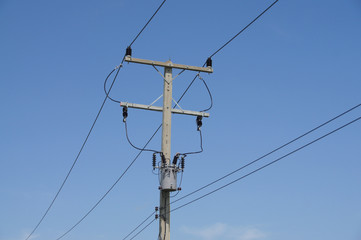 high voltage and low voltage poles
