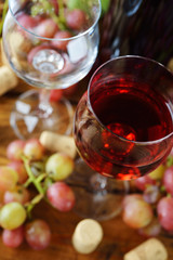 Rose wine in a glass
