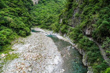 Fototapeta na wymiar View of river at taroko National park landscape in Hualien,taiwan.