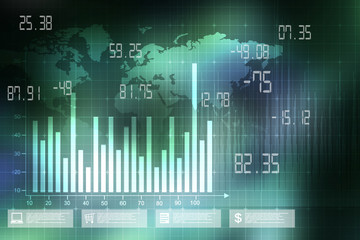2d rendering Stock market online business concept. business Graph 