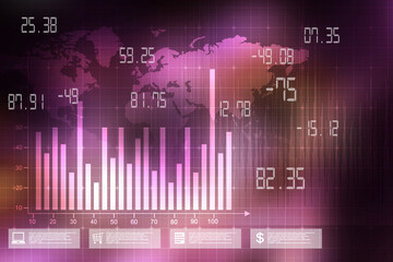 2d rendering Stock market online business concept. business Graph 