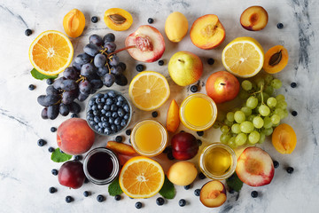 Various types of fruit juice