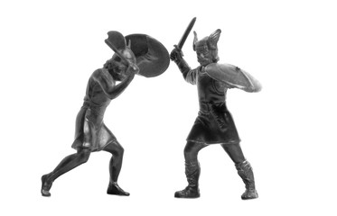 Viking plastic figure on a white background