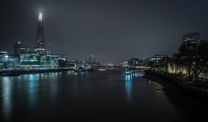 Fototapeta premium Skyline of South Bank in London at night.