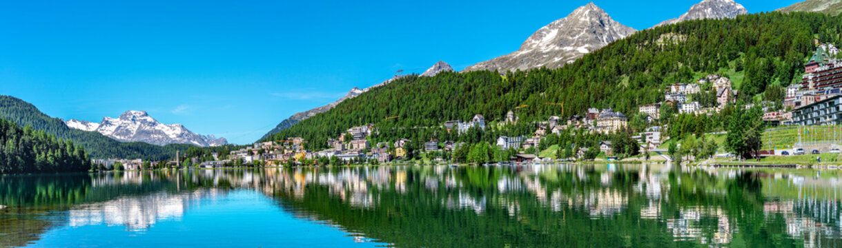 St.Moritz Spiegelungen im See Panorama