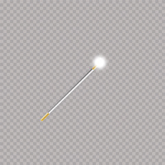 Magic wand. Vector illustration. Isolated on transparent background.