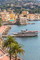Fototapeta premium view of port of Rapallo, Italy 