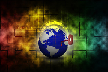 Key to the World .3D illustration