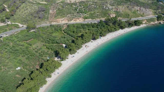 Tucepi aerial view panorama