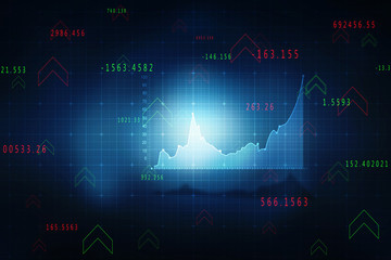 2d rendering Stock market online business concept. business Graph 