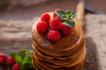 Pancakes with vanilla sauce