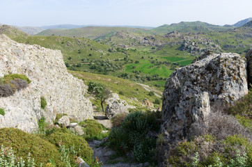 Amazing mountainous scenery in Lemnos island, Greece 