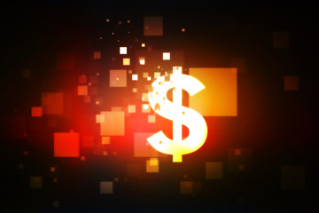 2d rendering Dollar symbol 