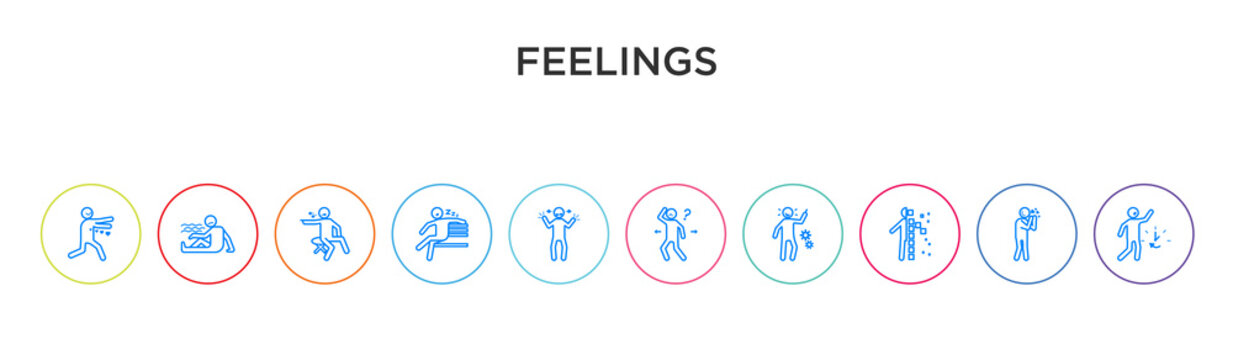 feelings concept 10 outline colorful icons