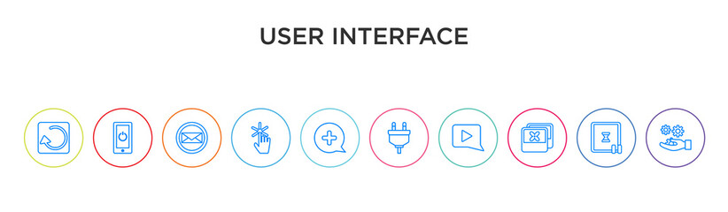 user interface concept 10 outline colorful icons