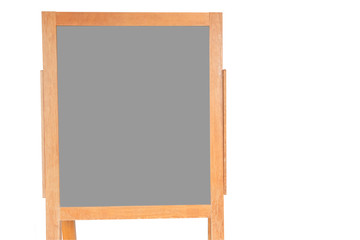 Wooden menu blackboard Isolated on white background, Outdoor display advertising menu board for cafe or restaurant