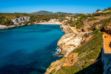 Strand Urlaub am Meer Sommer Mallorca Spanien Cala Romantica