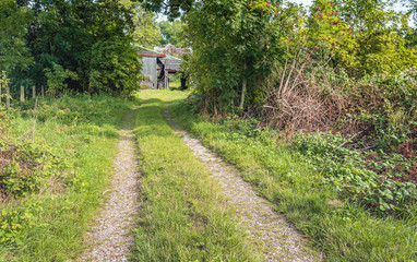 Long path to an old and derelict farm