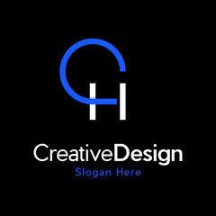 Initial Letter CH Logo Design Monogram Creative Modern Sign Symbol Icon, CH HC Letter Logo Design vector. Illustration of Letter CH HC monogram Logo vector