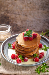 Pancakes with vanilla sauce