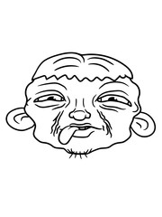 gesicht hässlicher alter mann kopf rothaarig junge kerl freak noob nerd augen mund geek lustig komisch clipart comic cartoon design