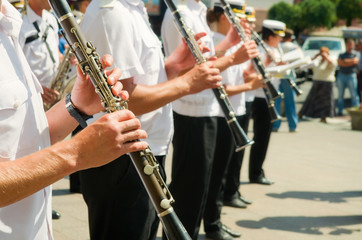 Fototapeta na wymiar Musicians of military band