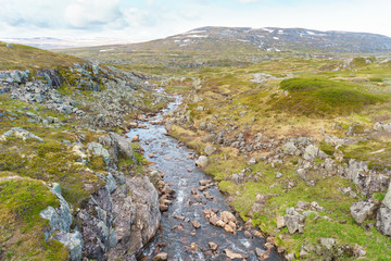 Fototapeta na wymiar Die Hardangervidda bei Eidfjord in Norwegen