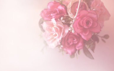 Blurred and filter rose flowers background