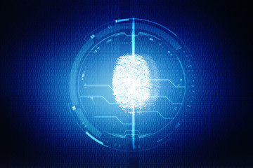  Fingerprint Scanning Technology Concept 2d Illustration