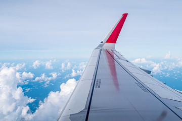 Clouds seen on the plane