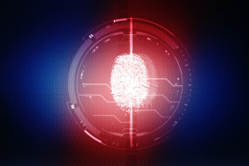  Fingerprint Scanning Technology Concept 2d Illustration