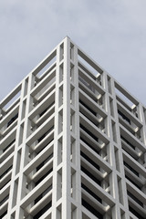 Modern architecture, building corner with strong patterns