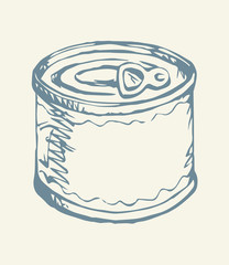 Fish Can. Vector drawing icon