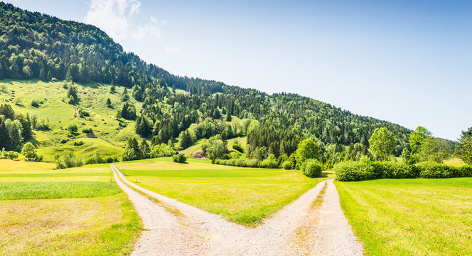 Crossroads of two roads.