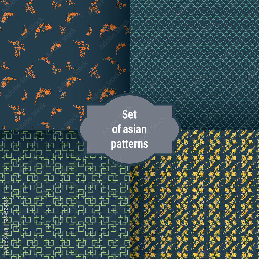 Aufkleber modern background for decorative design. trendy art background. tile seamless asian pattern. japanes