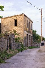Fototapeta na wymiar Interesting architecture in Romanou village, Lemnos island, Greece