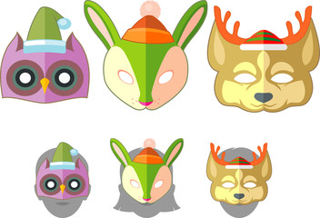 Christmas Winter Animal Mask Set
