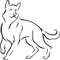 Dog Outline Sketch