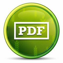PDF icon spring bright natural green round button illustration