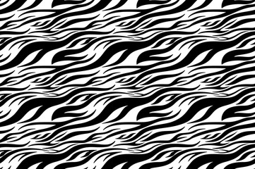 Fototapeta na wymiar Zebra print. Stripes, animal skin, tiger stripes, abstract pattern, line background. Black and white vector monochrome seamles texture. eps 10 illustration