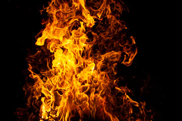 Fototapeta premium beautiful bright glowing flames on a black background