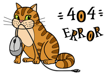 The cat stole the computer mouse. Banner error 404.