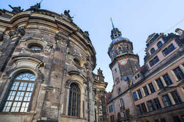 Obraz premium Hausmannsturm (Hausmann tower) of Residenzschloss (Royal Palace), Dresden, Germany