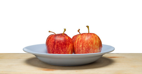 red apple white background