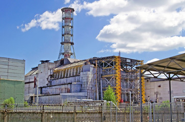 Chernobyl Nuclear Power Plant on the river Pripyat' in Chornobyl (Chernobyl), Ukraine