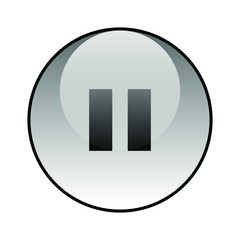 Multimedia player button glass icon vector design