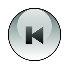 Multimedia player button glass icon vector design