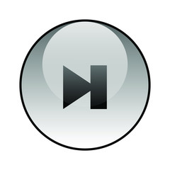 Multimedia player button glass icon vector design